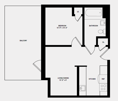 1 Bed 1 Bath Terrace
